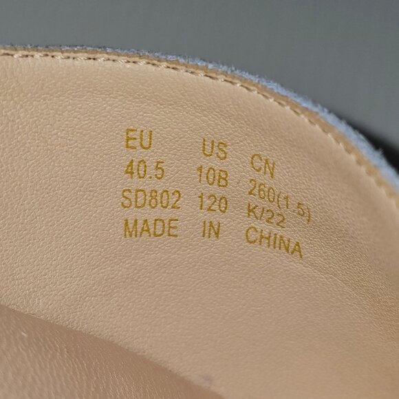 Stuart Weitzman Crystal Buckle Wedge Womens 10 Cornflower Blue Suede Espadrille - Picture 15 of 16